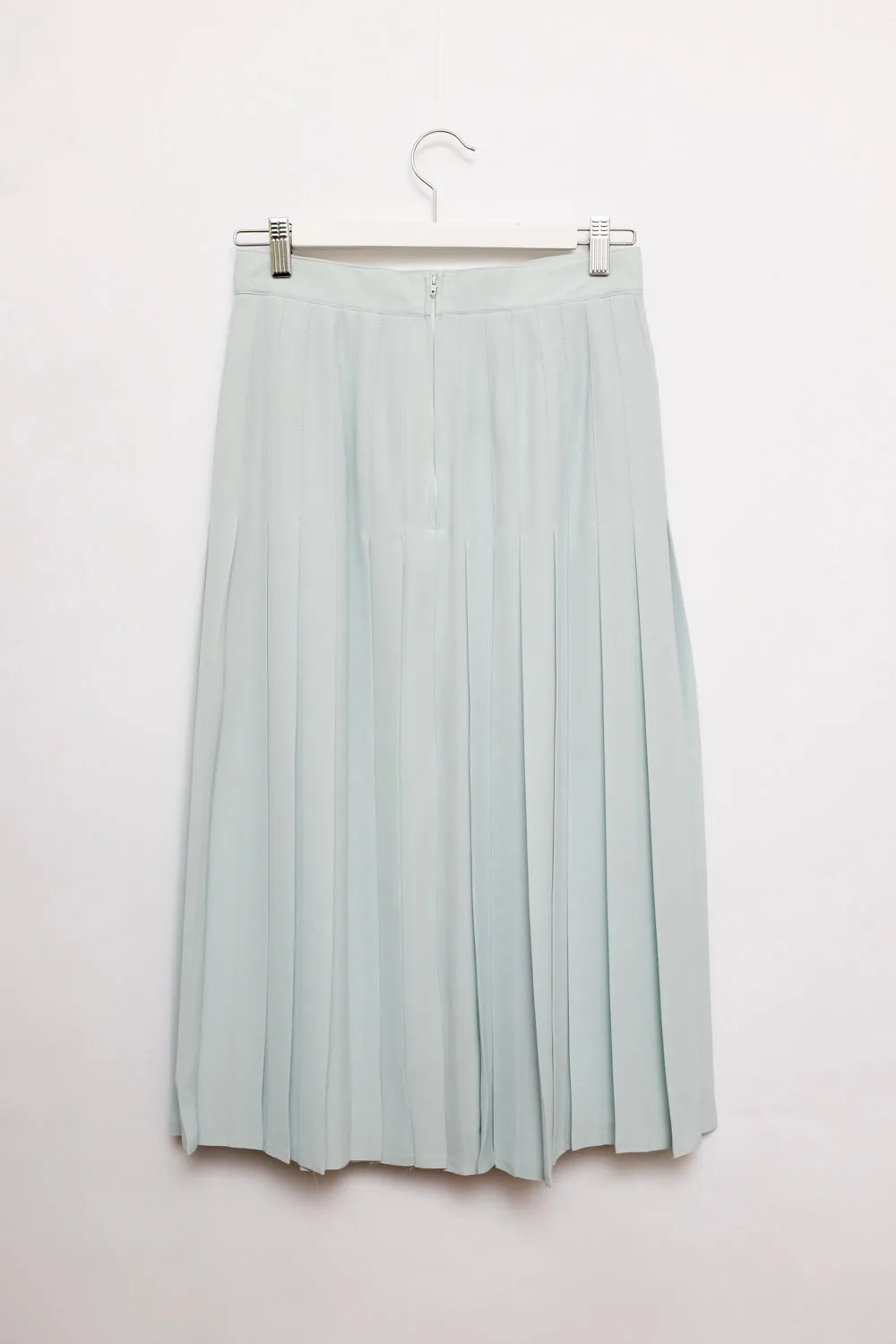 0015_PLEATED PALE BLUE MIDI SKIRT