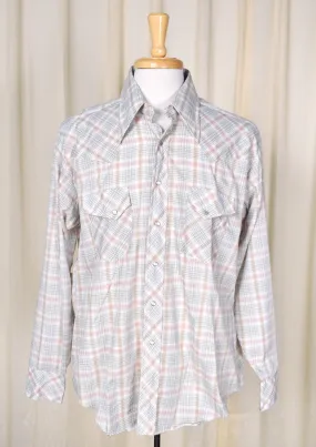 1970s Vintage Plaid Pastel Shirt