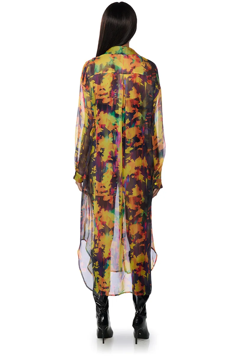 ABSTRACT FLORAL DUSTER