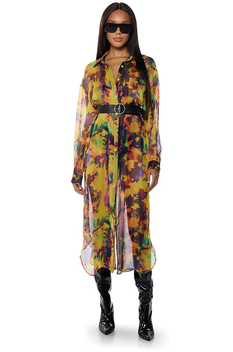 ABSTRACT FLORAL DUSTER