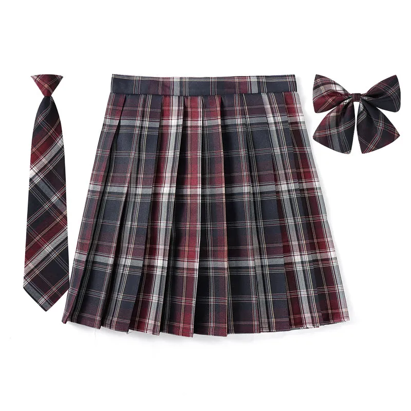 Academic Red JK vintage plaid uniform skirt