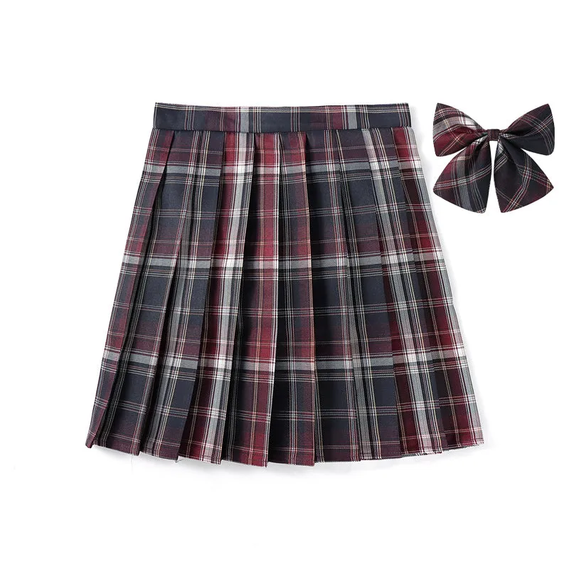 Academic Red JK vintage plaid uniform skirt