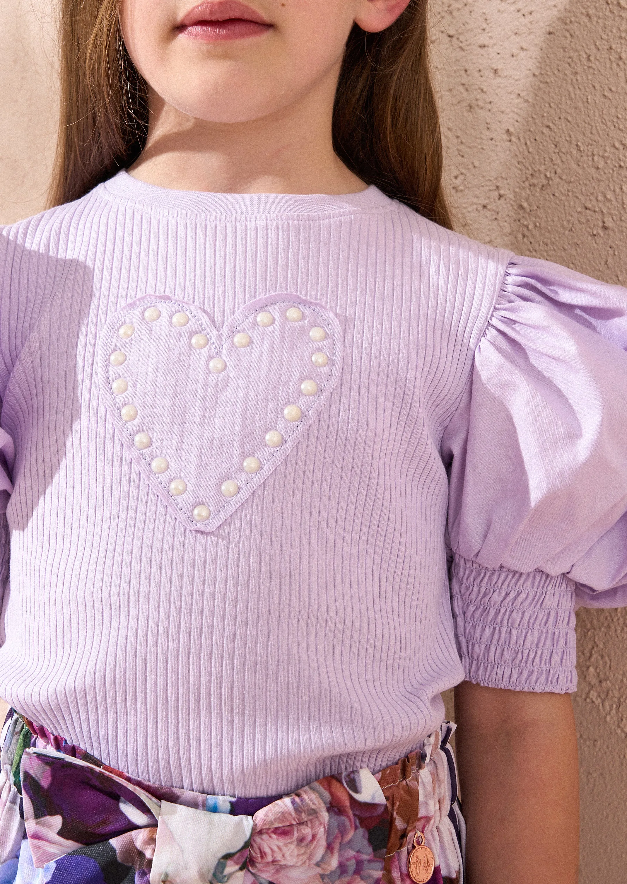 Agatha Purple Rib Heart Top