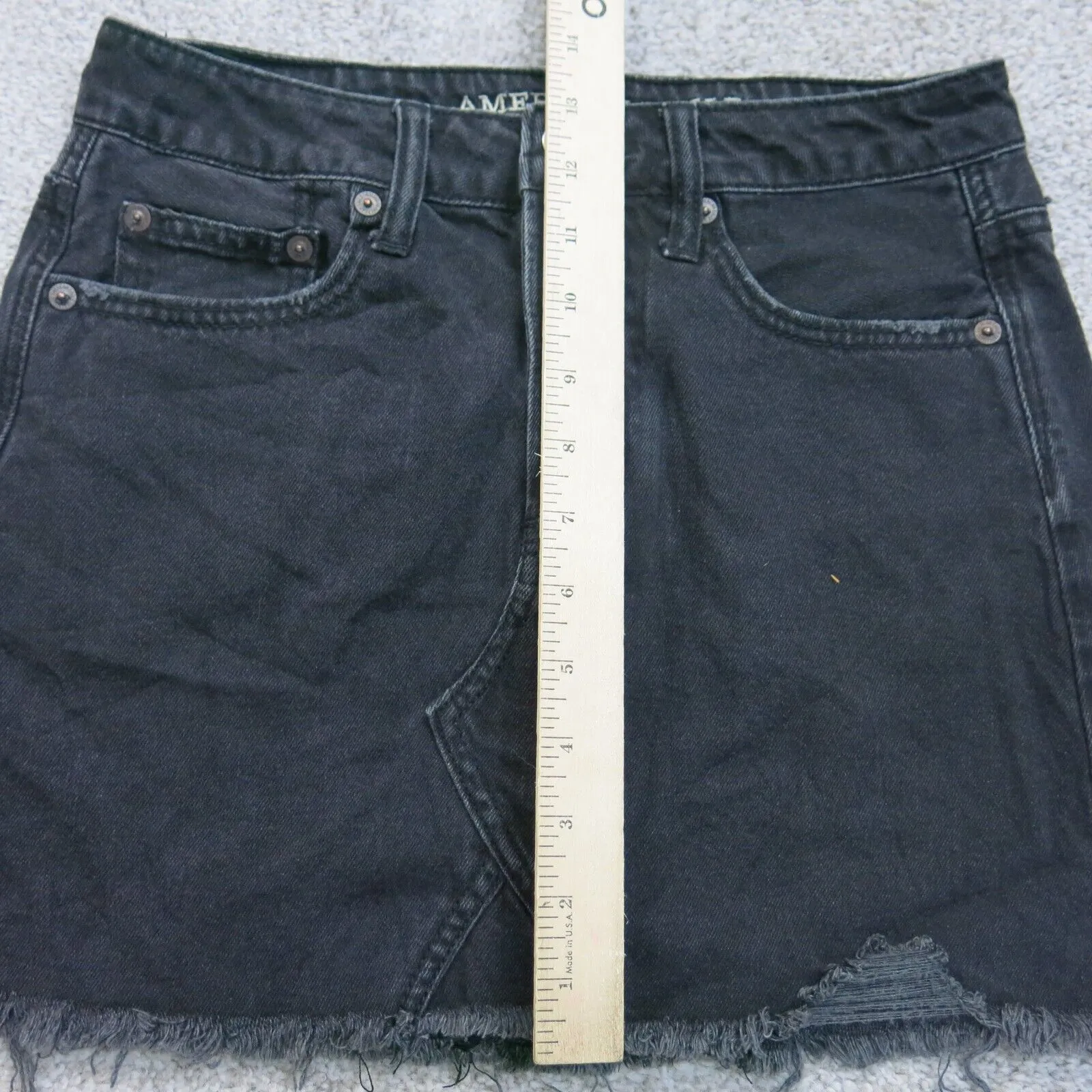 American Eagle Outfitters Womens Denim Skirts Stretch High Rise Black Size 2