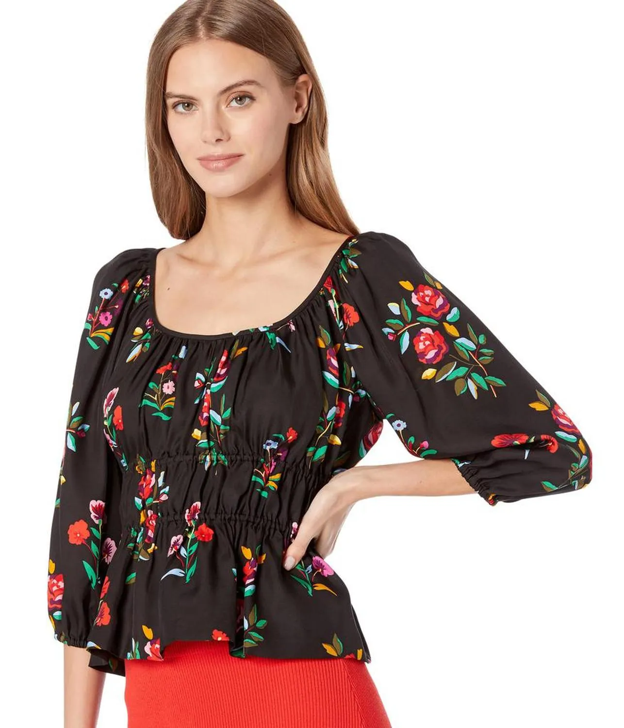 Autumn Floral Long Sleeve Riviera Top