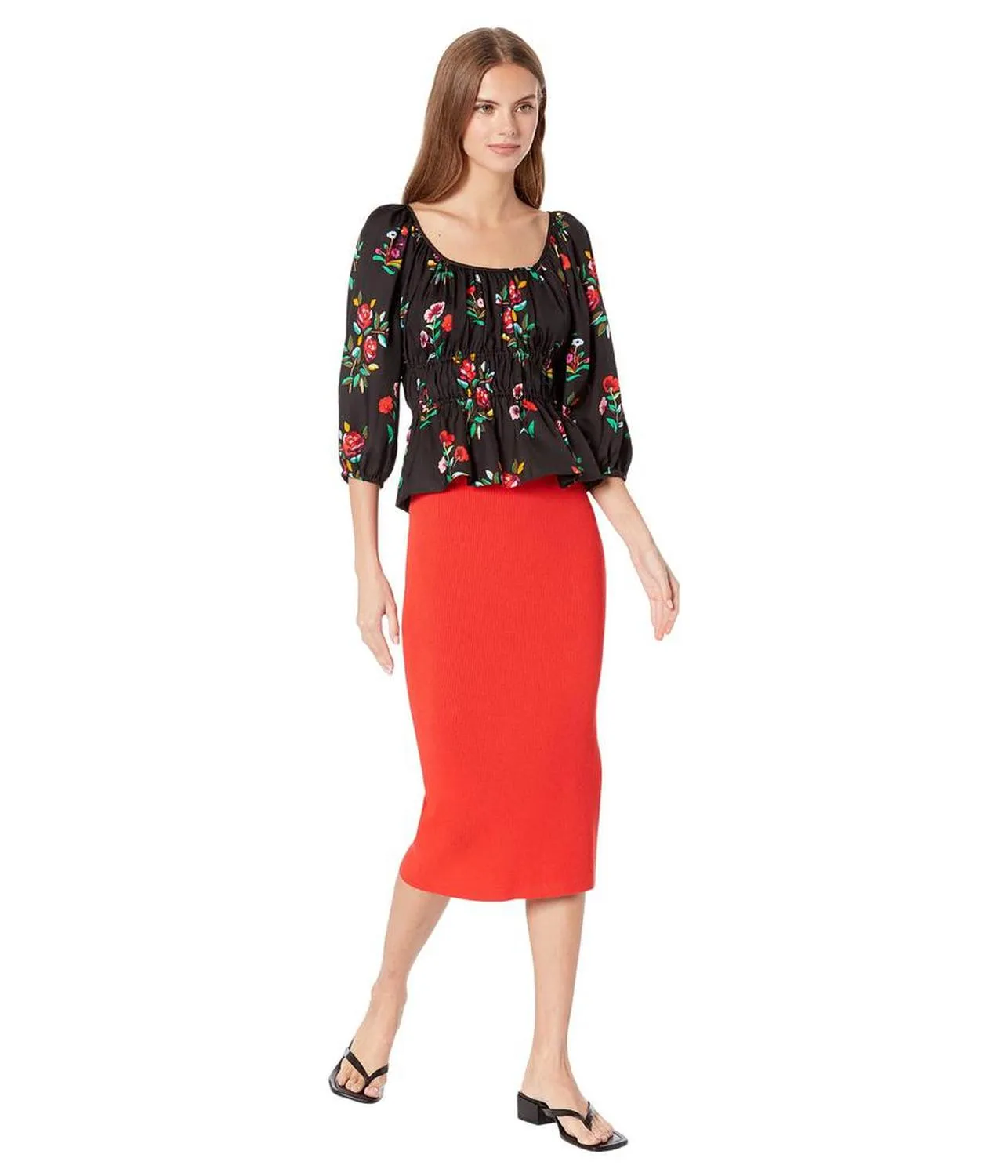 Autumn Floral Long Sleeve Riviera Top