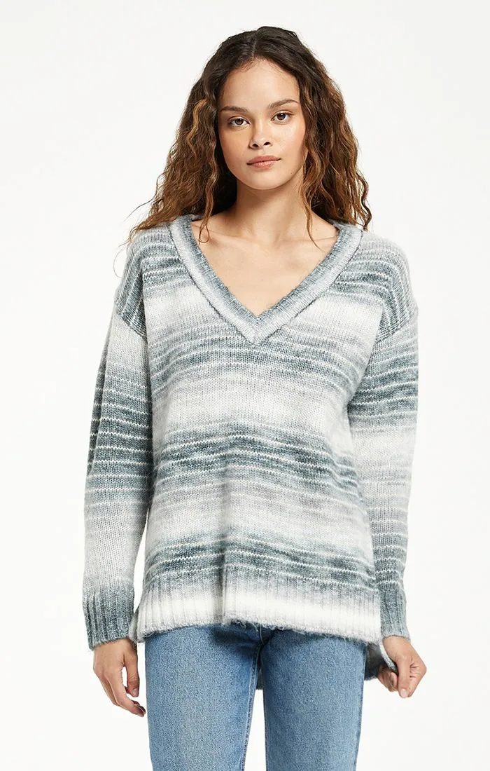 Autumn Stripe V-Neck Sweater