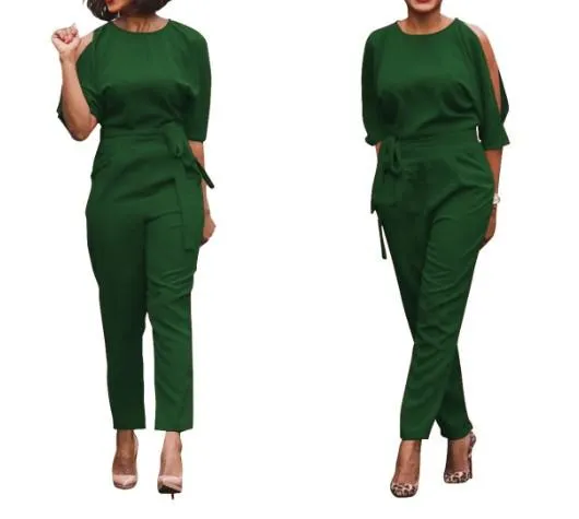 Back Open Split Casual Jumpsuits