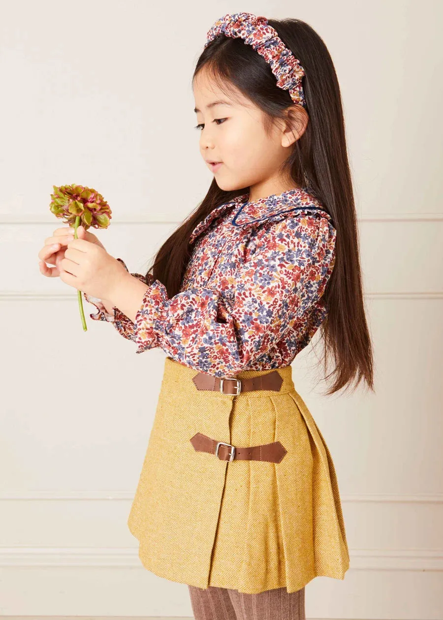 Beatrice Floral Long Sleeve Blouse in Caramel (4-10yrs)