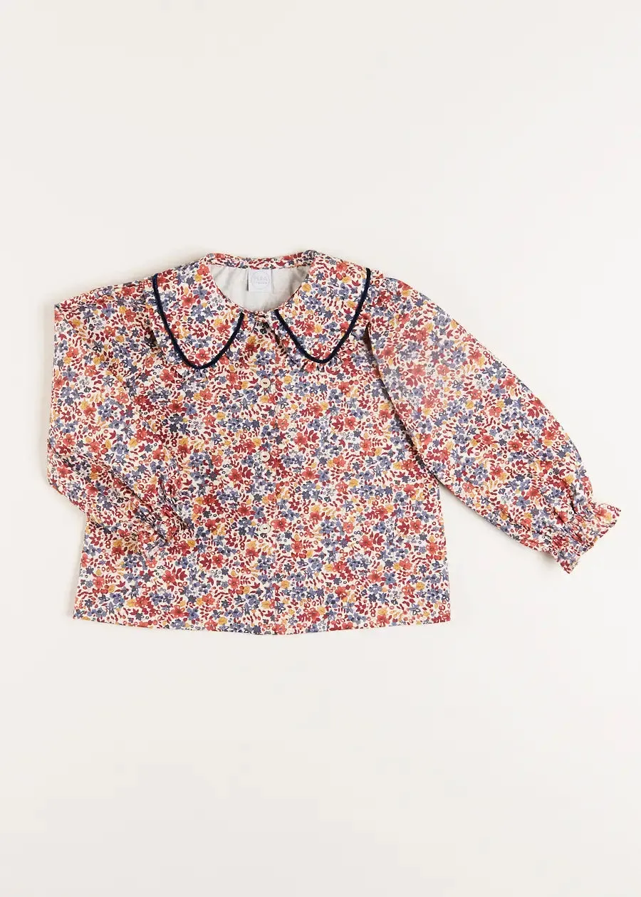 Beatrice Floral Long Sleeve Blouse in Caramel (4-10yrs)