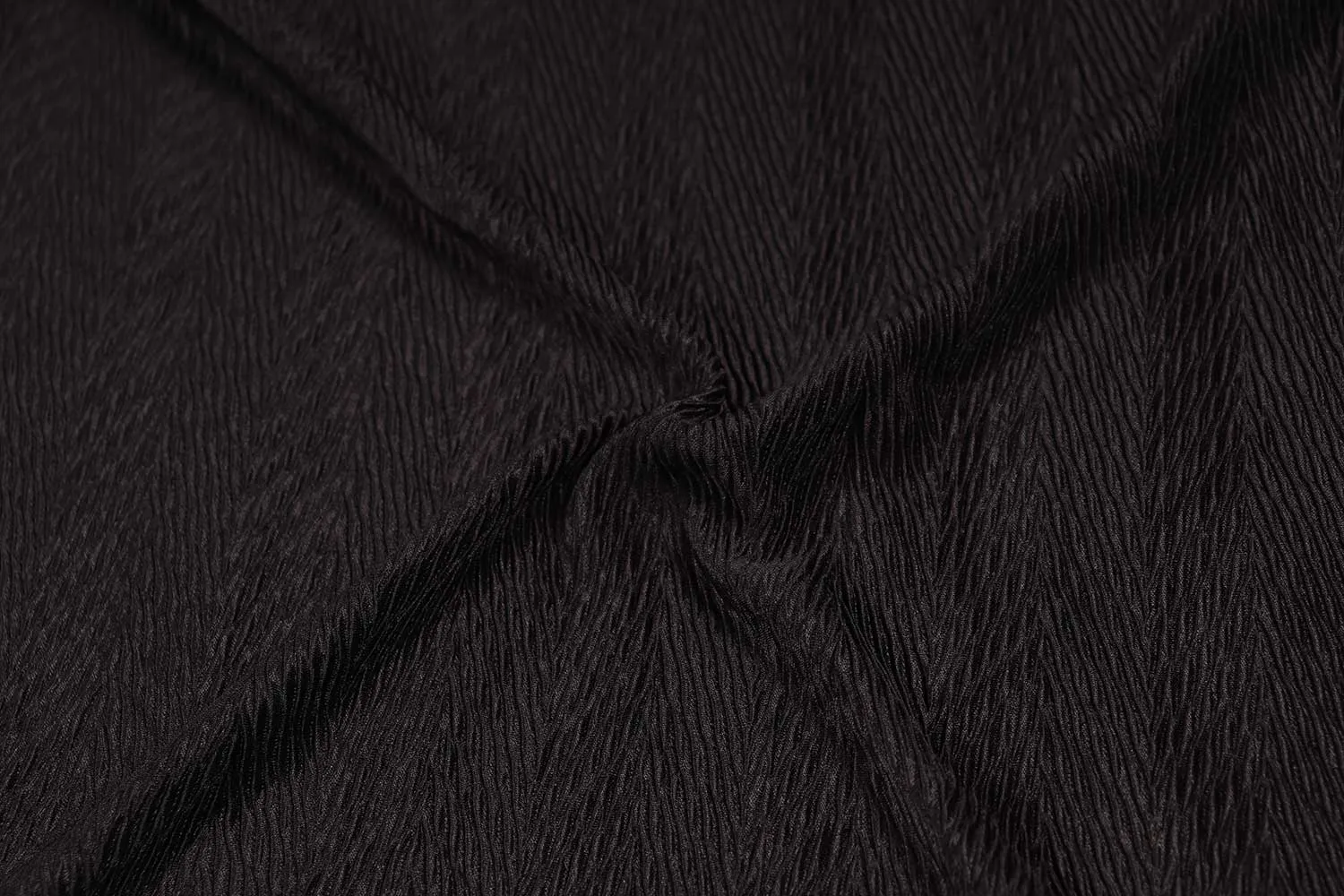 Black Herringbone Pleated Knit Fabric-2445422 Fabric