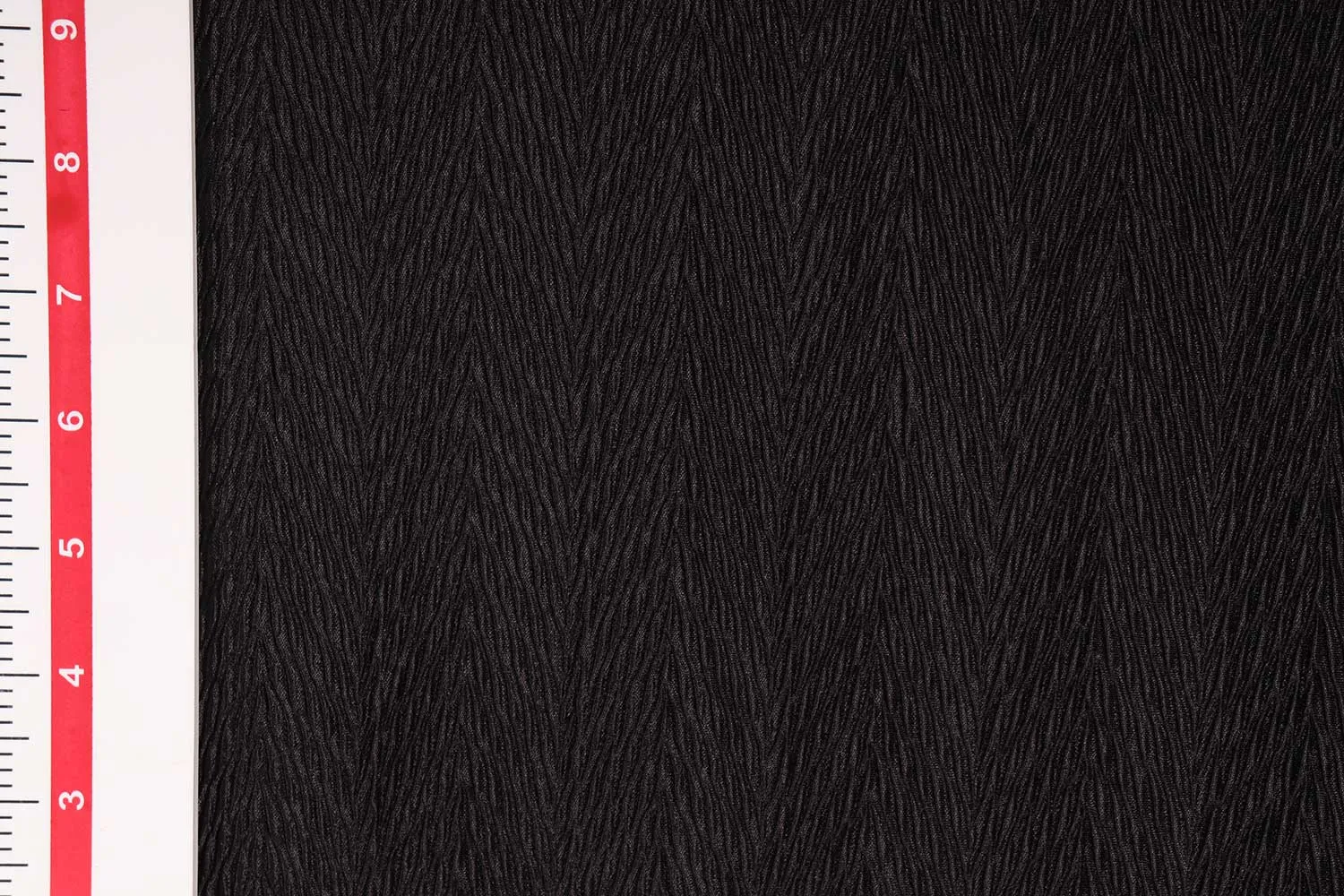 Black Herringbone Pleated Knit Fabric-2445422 Fabric