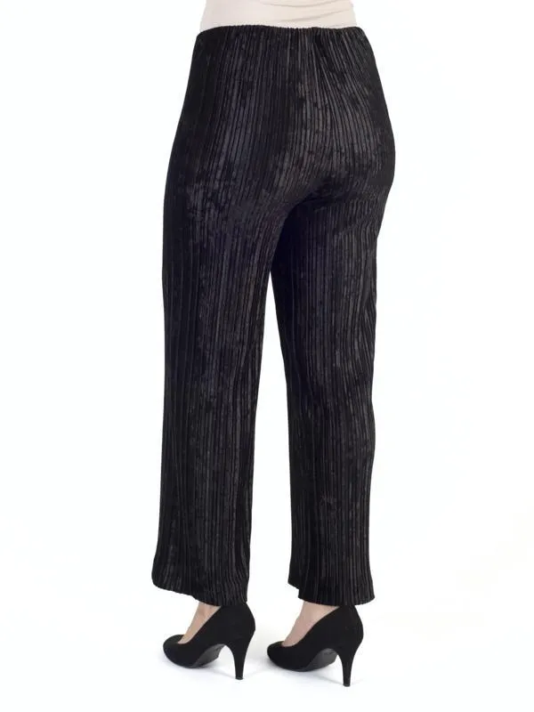 Black Pleated Velvet Trouser