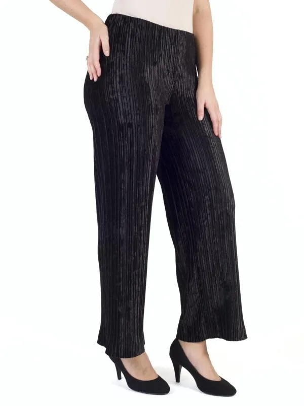 Black Pleated Velvet Trouser