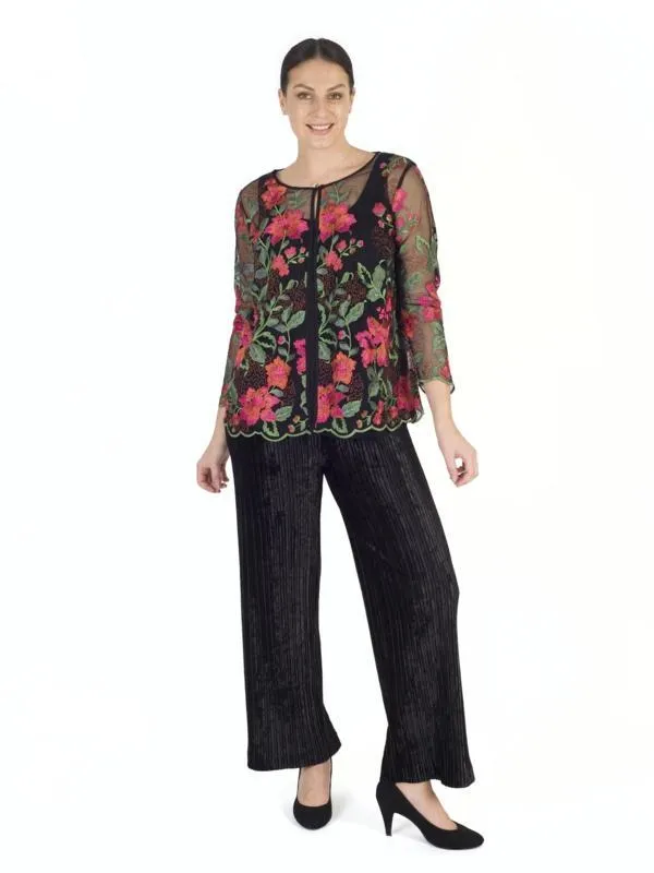 Black Pleated Velvet Trouser