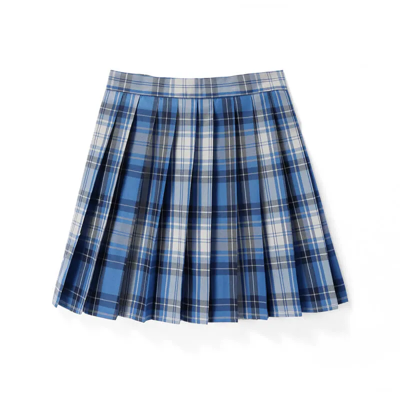 [Blue] JK vintage plaid uniform skirt