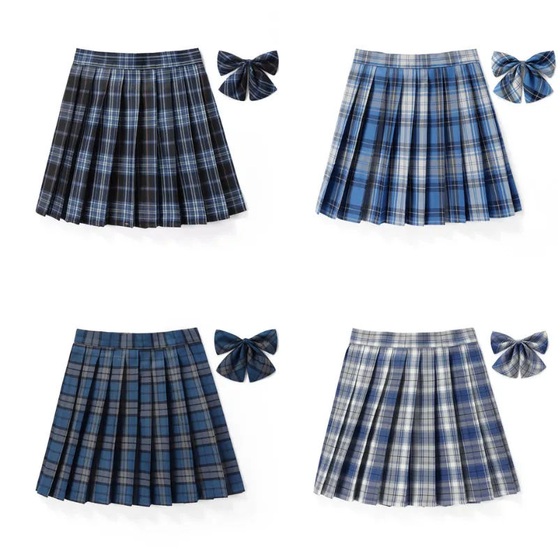 [Blue] JK vintage plaid uniform skirt