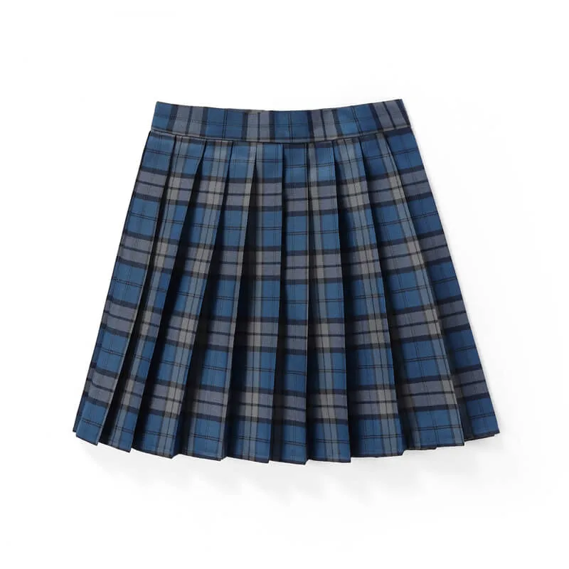 [Blue] JK vintage plaid uniform skirt