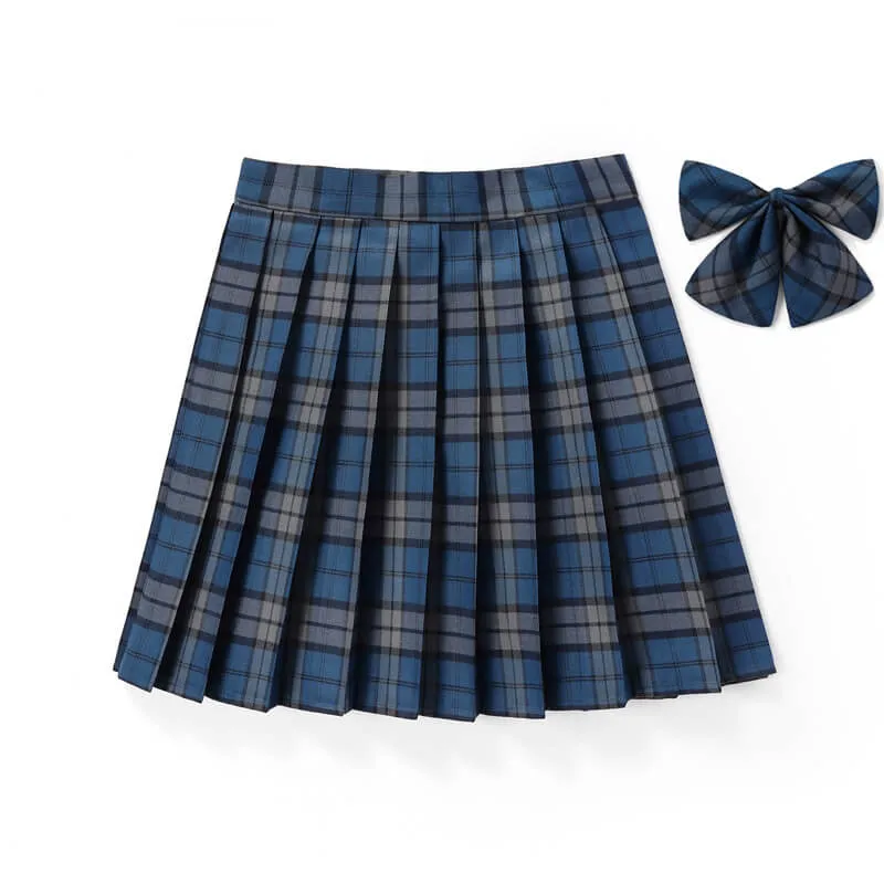 [Blue] JK vintage plaid uniform skirt