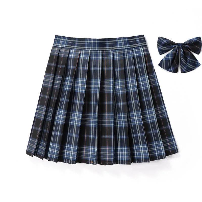 [Blue] JK vintage plaid uniform skirt