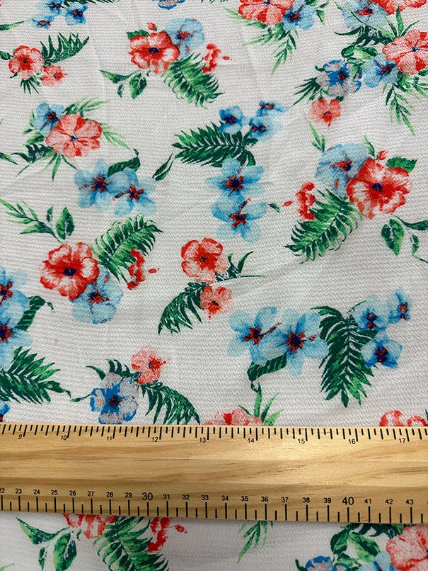 Blue Multi Floral Crepe Georgette Fabric