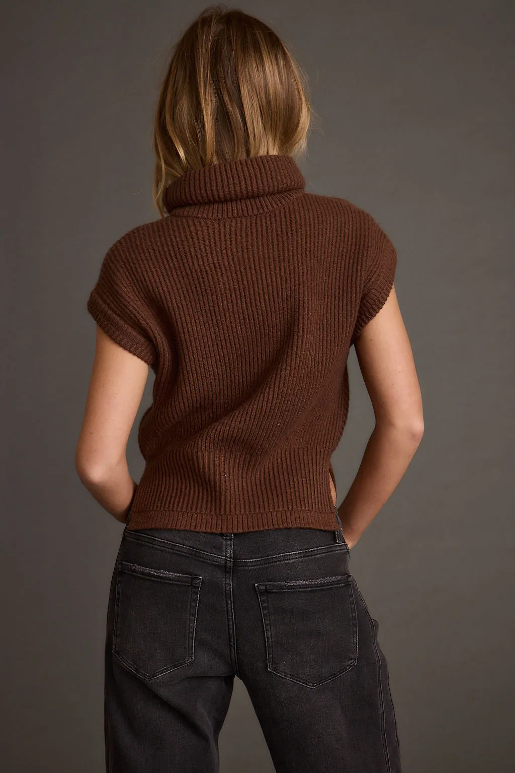 Boulder Brown Turtleneck Sweater Vest