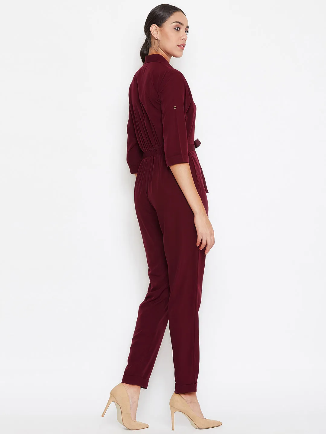 Button Down Roll-up Jumpsuit