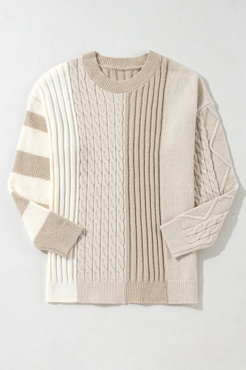 Cable Knit Crew Neck Sweater