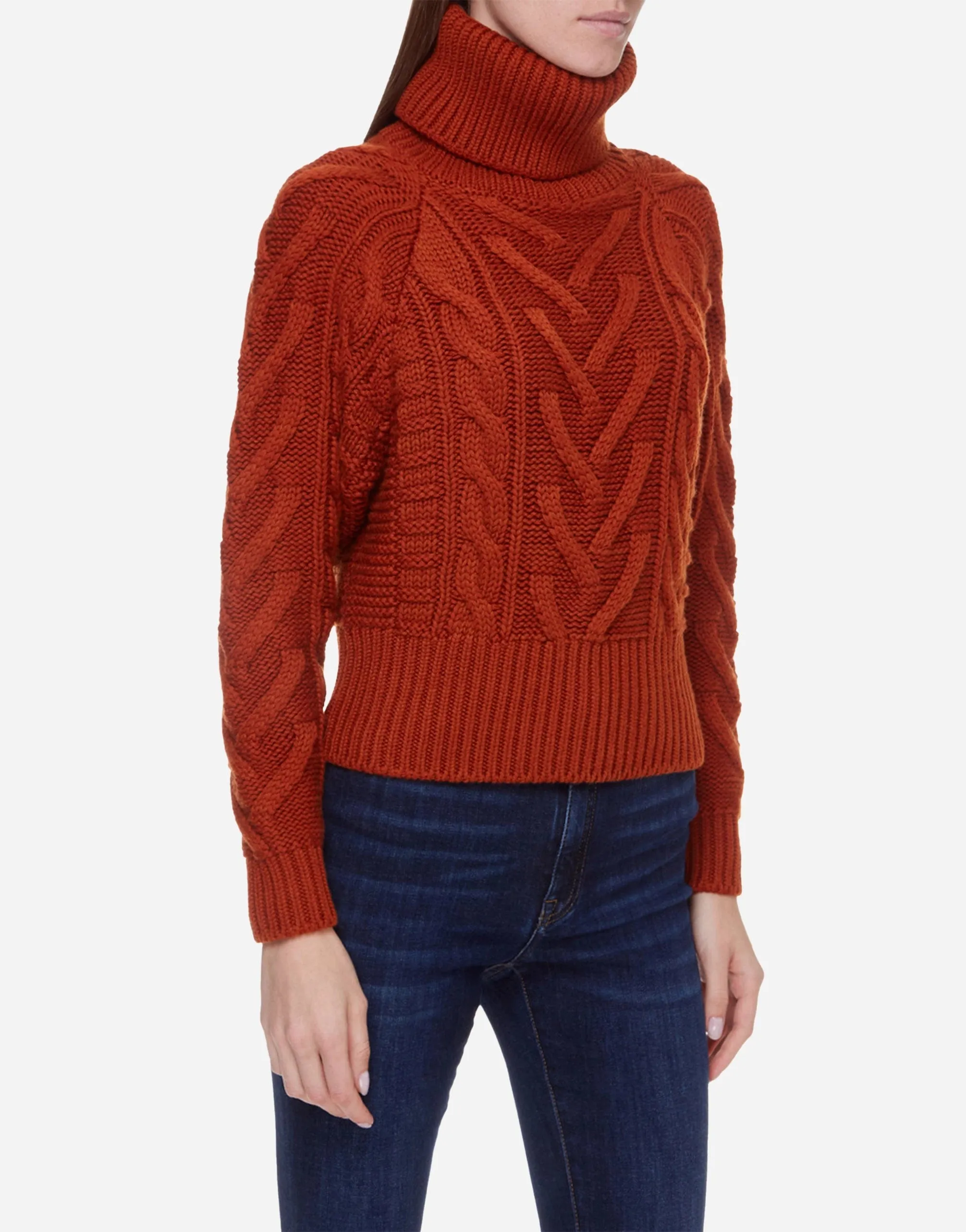 Cable-Knit Rollneck Sweater