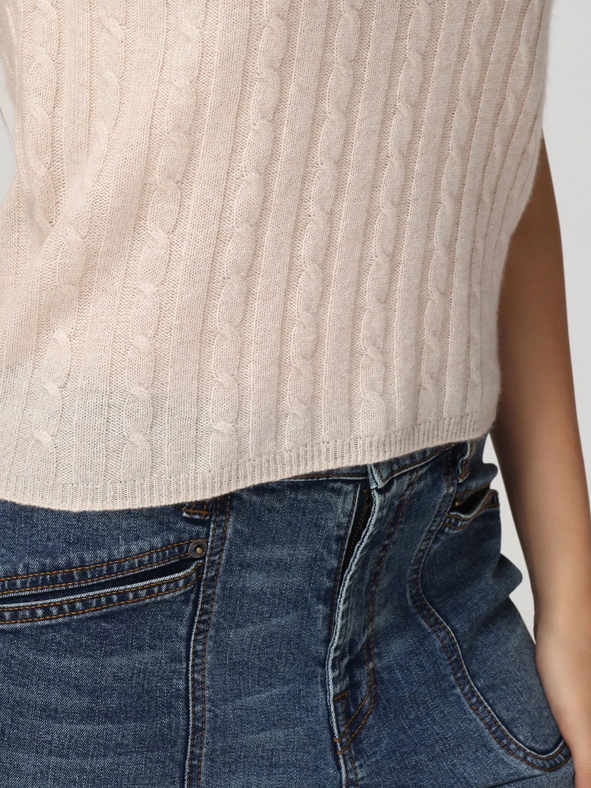 Cashmere Cable Crop Tank