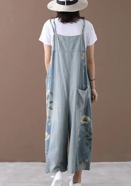 Casual Loose Printed Pockets Shift Jumpsuits