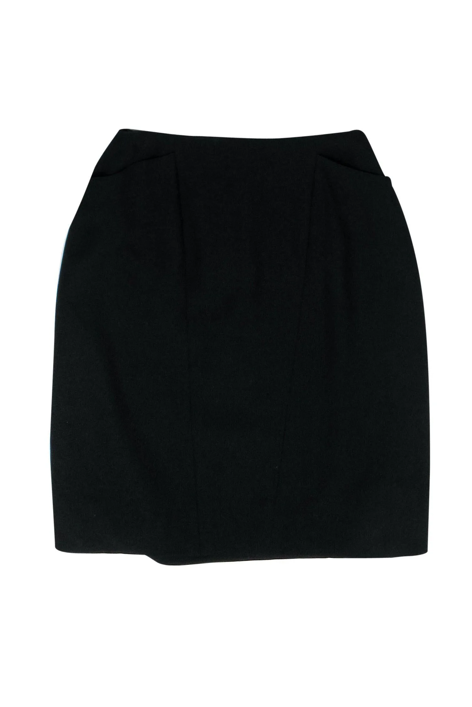 Chanel - Black Wool Pencil Skirt Sz 00