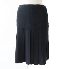 Chanel Silk Pleated Skirt with COCO Mark Plate