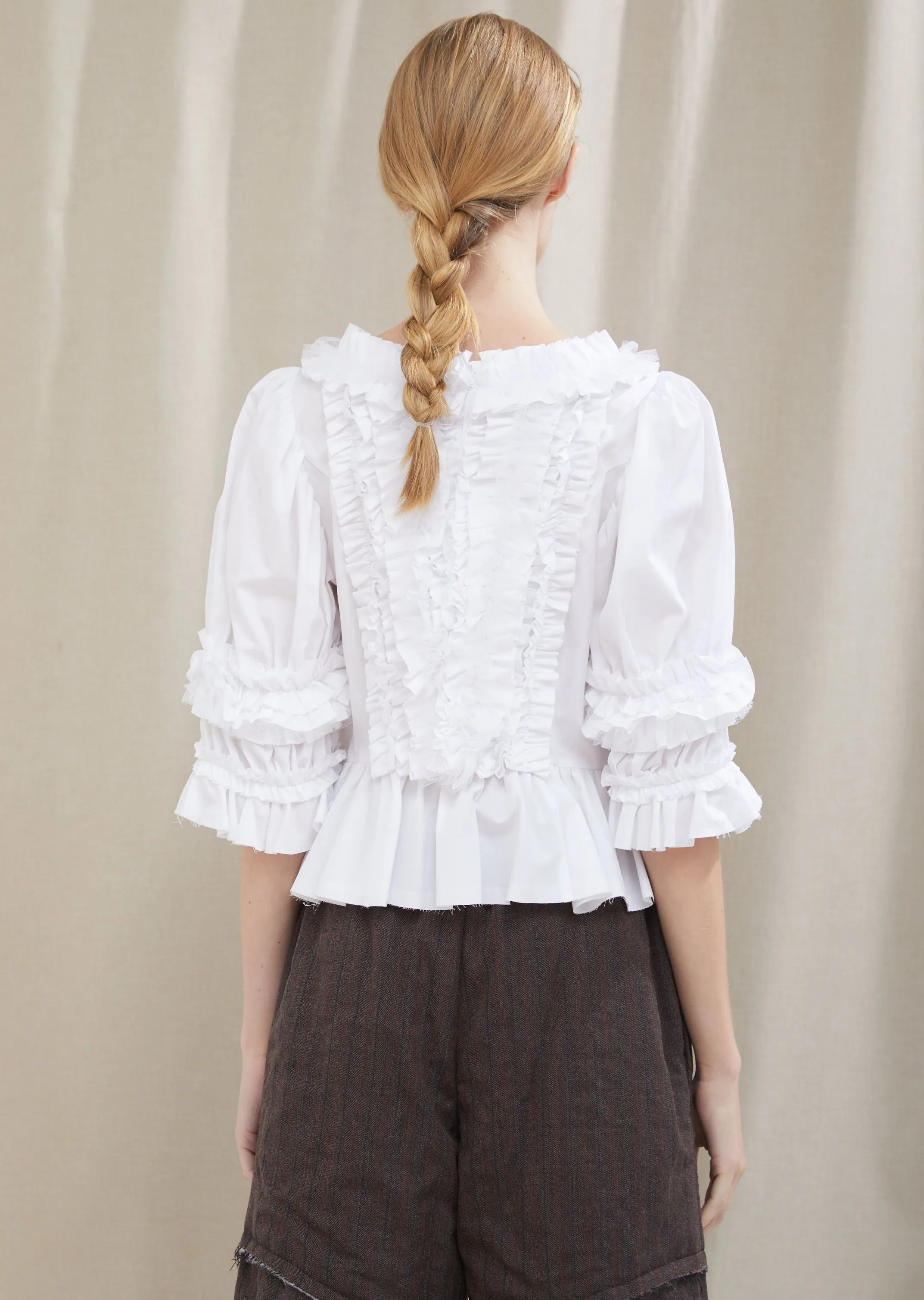 Cotton Broad Ruffle Top