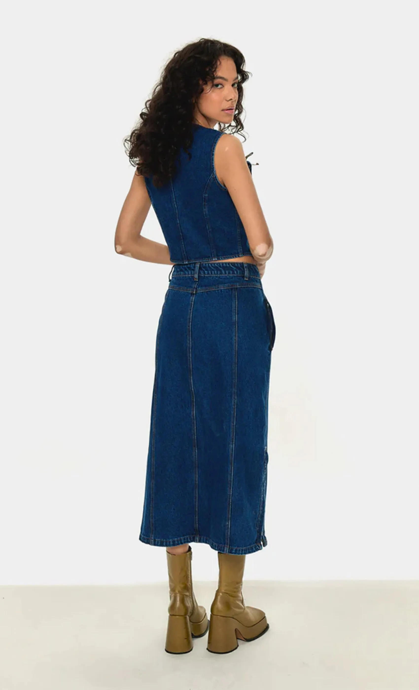 DENIM MAXI SKIRT