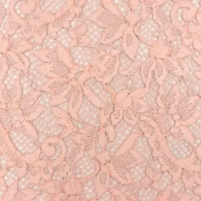 Dusty Pink Abstract Floral Lace Raschel Knit Fabric