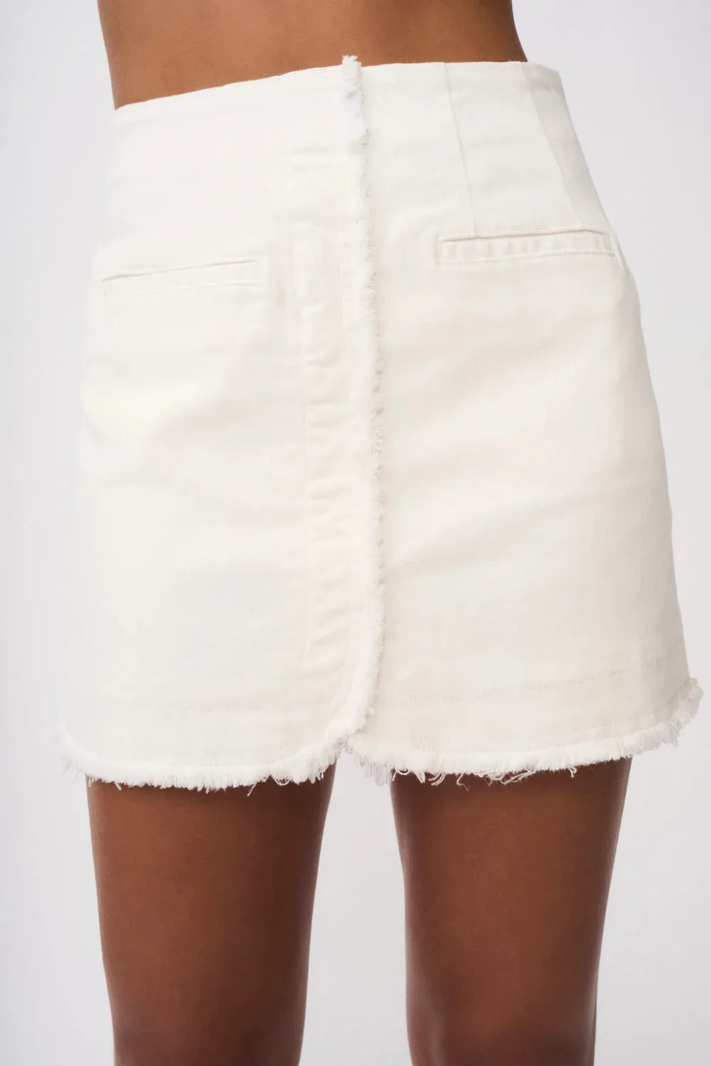 EMBER DENIM MINI SKIRT- IVORY DENIM