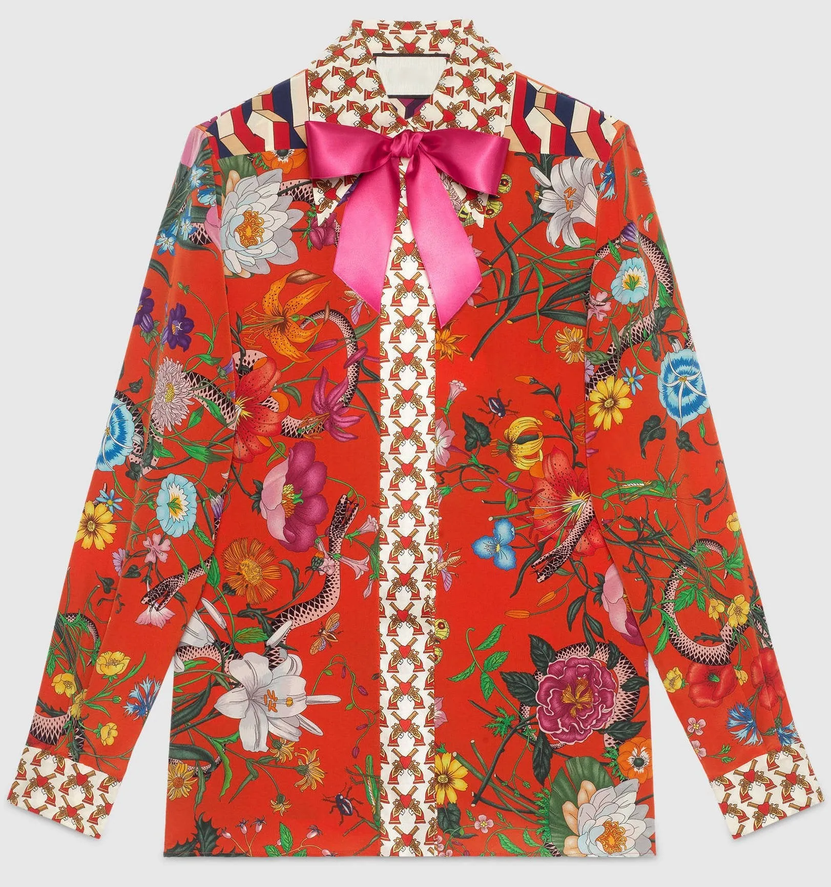 'Flora' Snake Print Silk Shirt