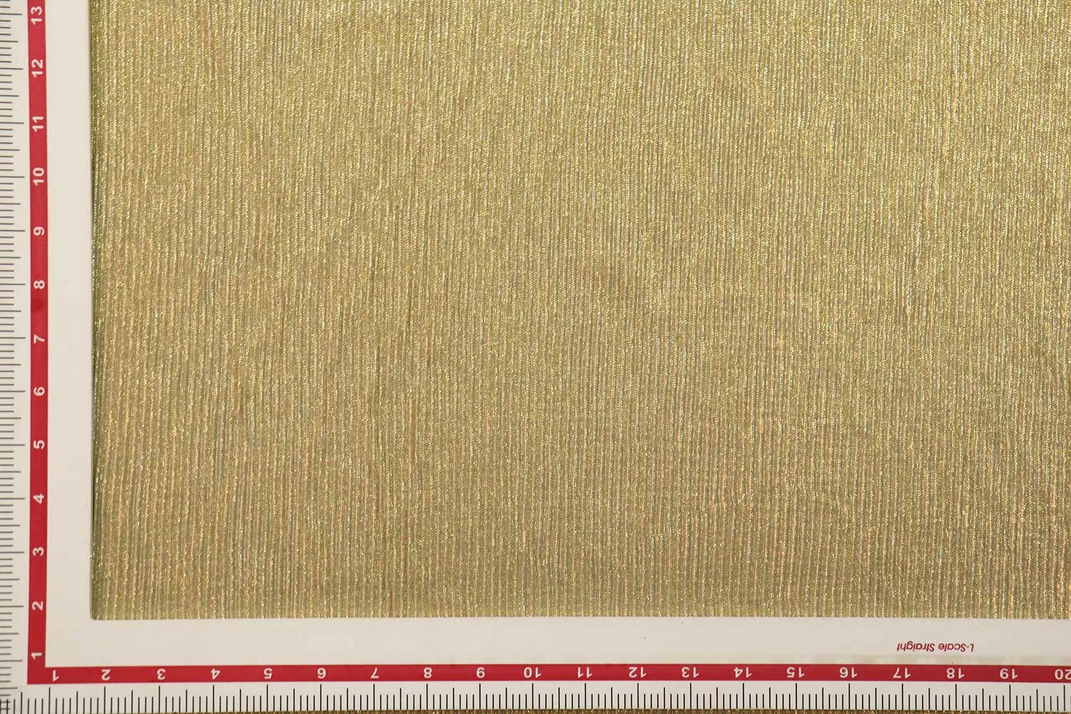 Golden Foin on Beige Foil Printed Pleated Knit Fabric