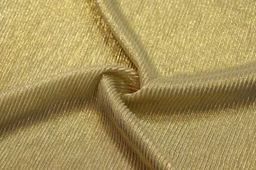 Golden Foin on Beige Foil Printed Pleated Knit Fabric