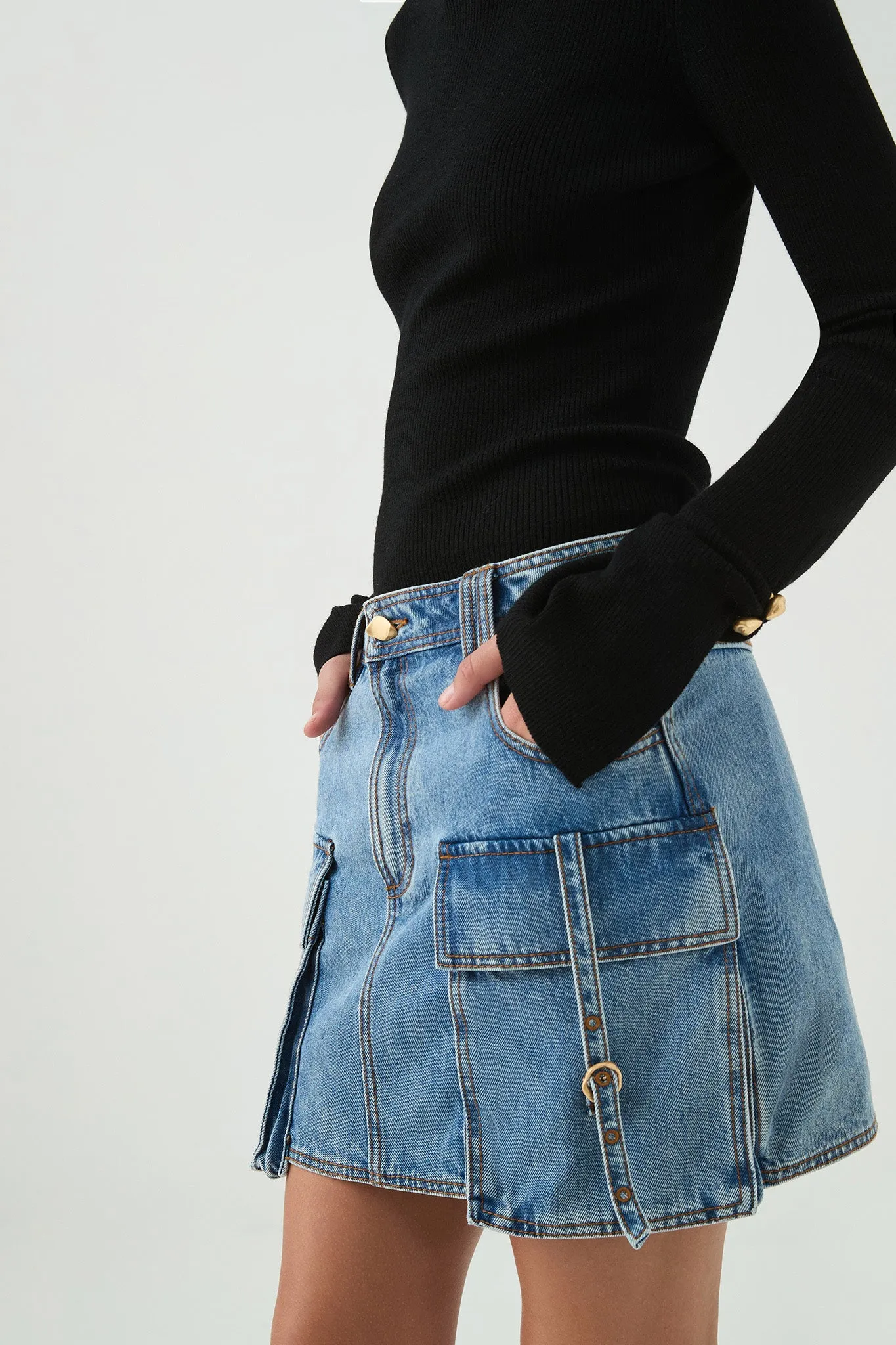 Juno Denim Micro Mini Skirt