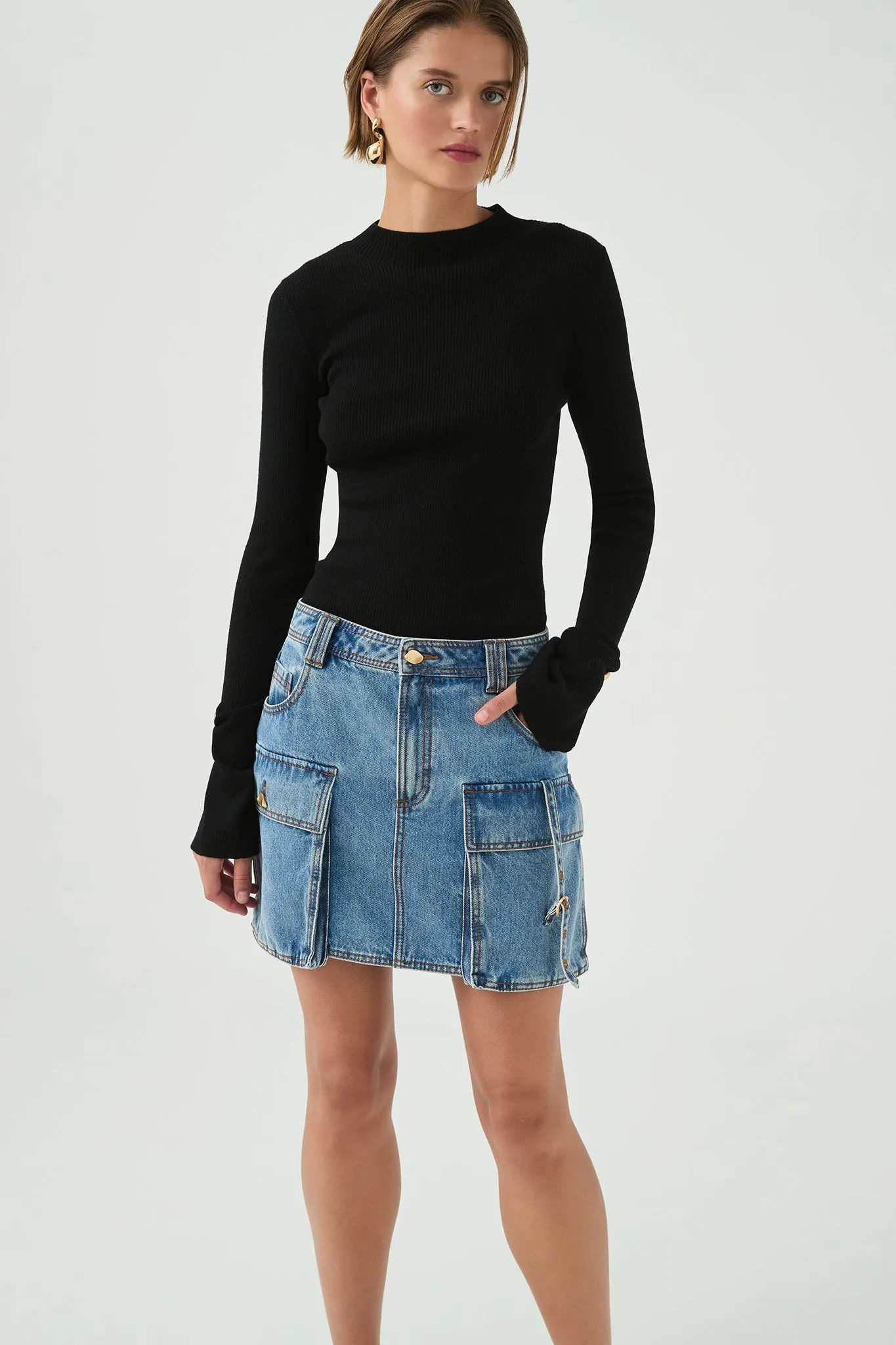 Juno Denim Micro Mini Skirt