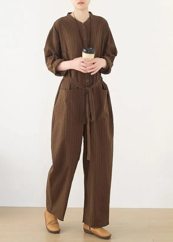 Korean brown style loose plus size women's casual all-match overalls