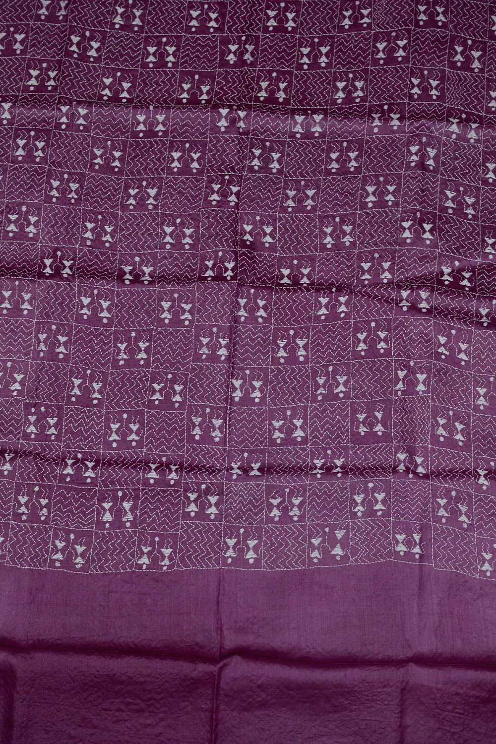 Magenta Pink Kantha Silk Blouse