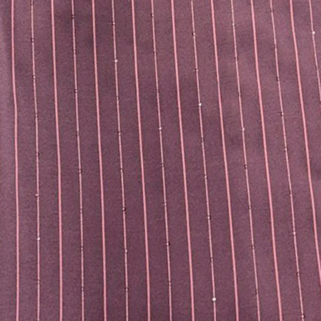 Mauve Stripes Butti Rangila Sequence Silk Fabric