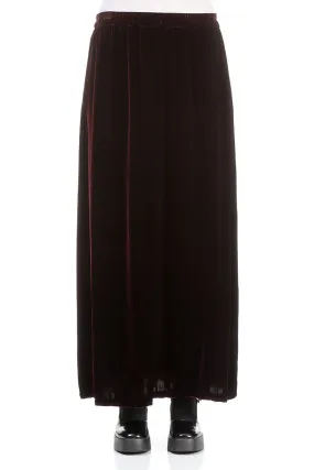 Maxi Bordeaux Silk Velvet Skirt