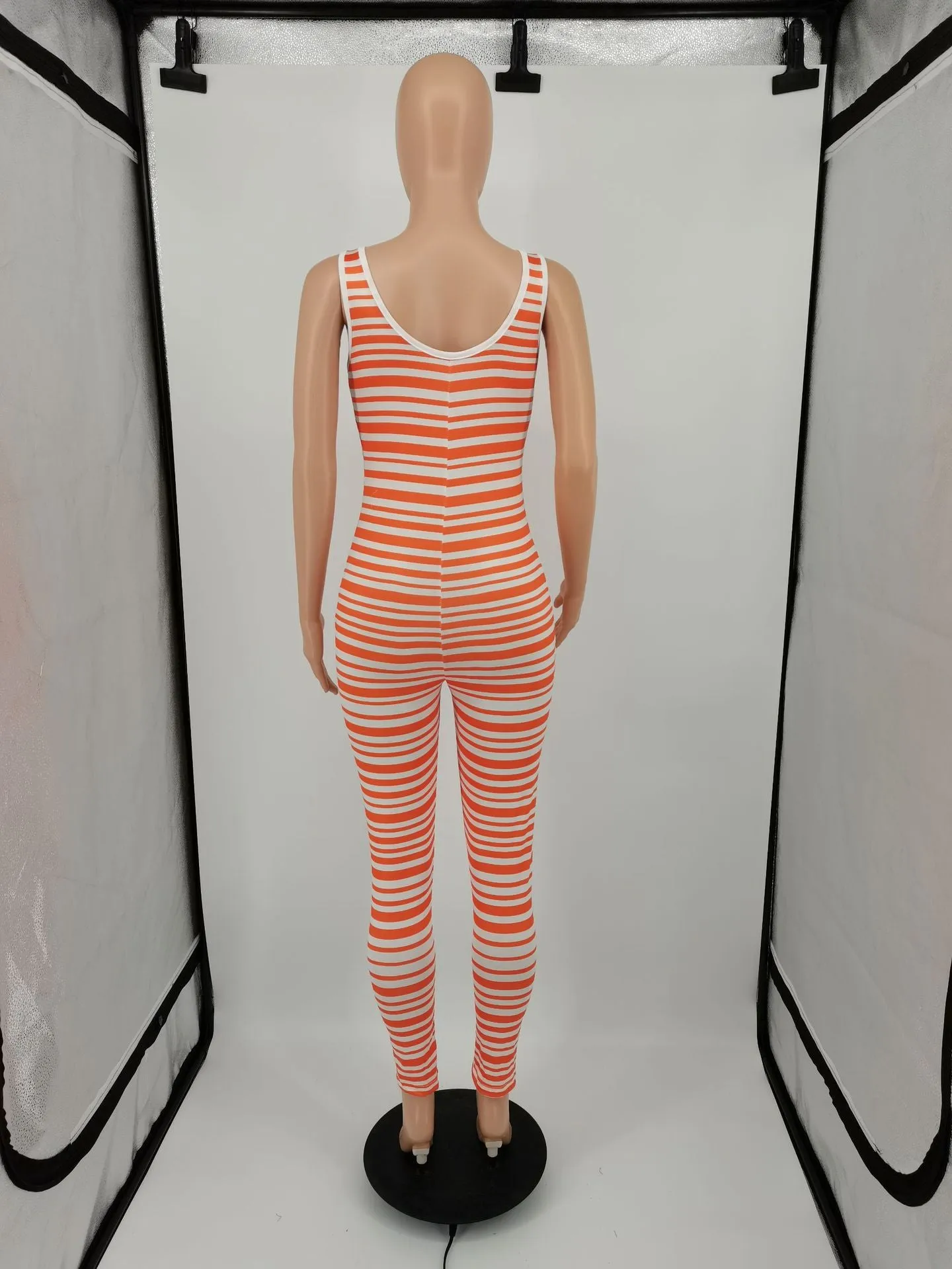 MB FASHION STRIPED STRETCHY CASUAL JUMPSUIT 134R