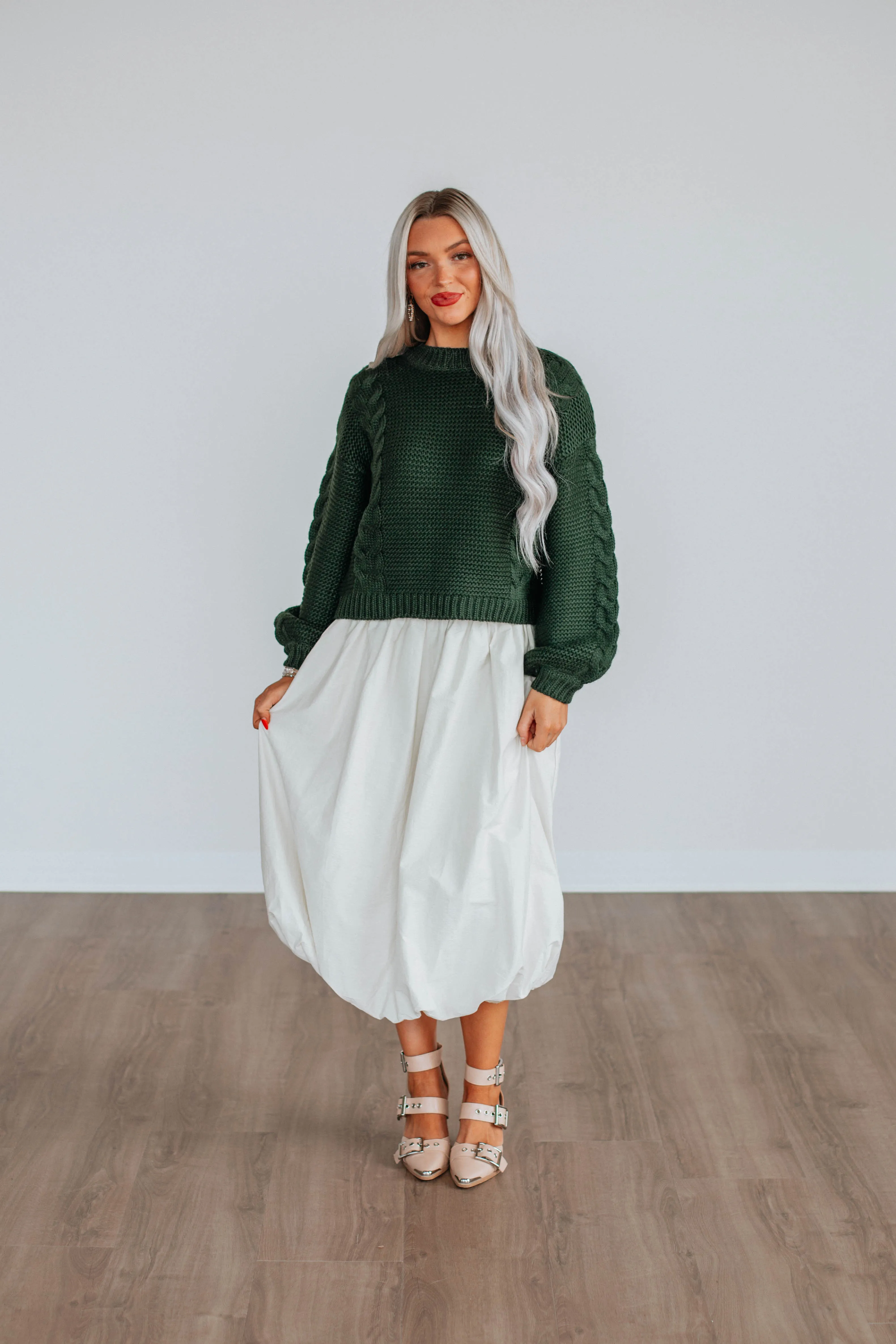 Mikala Midi Skirt - Cream