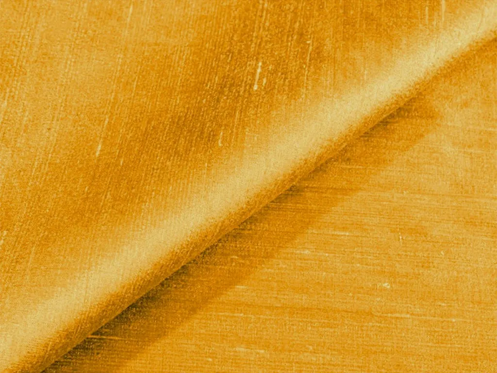 Orangish Yellow Plain Bangalore Raw Silk Fabric