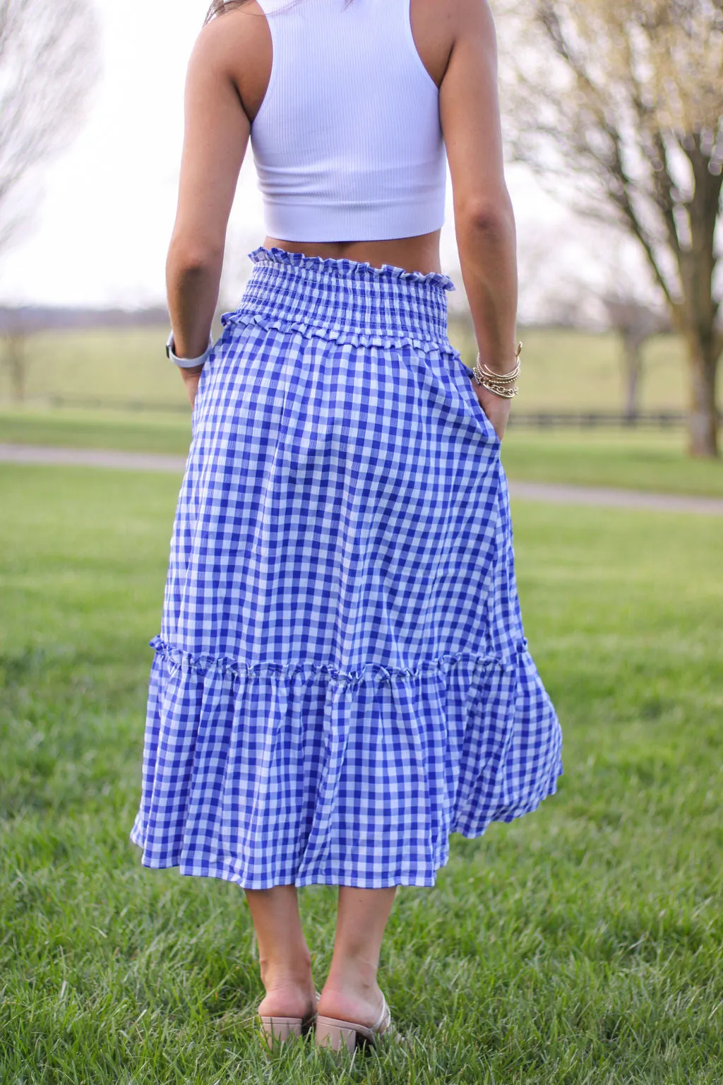 Perfect Day Long Gingham Skirt